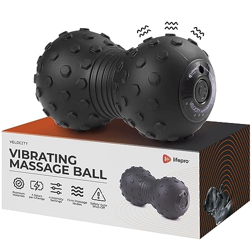 Lifepro 4-Speed Vibrating Massage Ball - Peanut Massager and Vibrating Foam Roller for Fitness, Mobility, and Relaxation -...