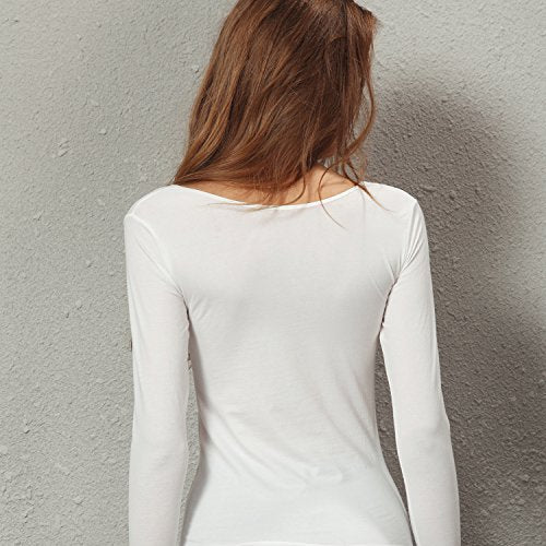 Liang Rou Women's Crewneck Long Johns Ultra Thin Modal Thermal Underwear Top & Bottom Set