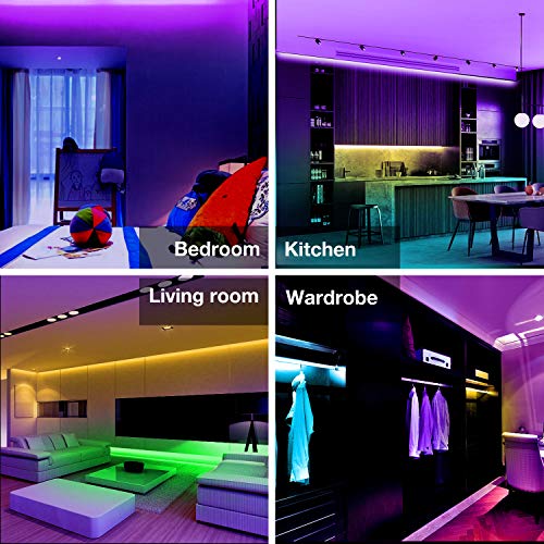 DAYBETTER Led Strip Lights 40ft, RGB Color Changing Led Strips with 44 Keys Remote Control for Room, Bedroom, Suitable for...