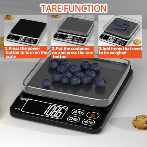 Mini Scale,6.6lb Scale for Grams,Digital Scale Food，Cooking Scale and Food Scales for Kitchen，Food Scale Grams and Ounces,...