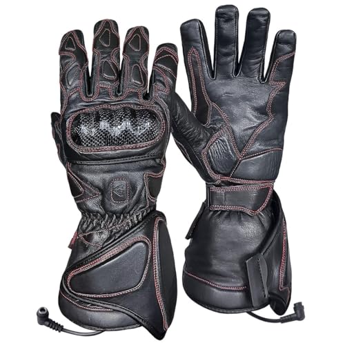 Gerbing 12V Heated Motorcycle Gloves, Extreme TPU Hard Knuckle, Water-Resistant, Leather, Unisex Ergonomic Fit 3XL