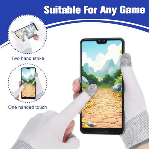 BESPORTBLE 2 Pairs Gaming Finger Gloves - Touchscreen Sleeves for Mobile Gaming, Esports & Free Fire - Breathable Nylon & ...
