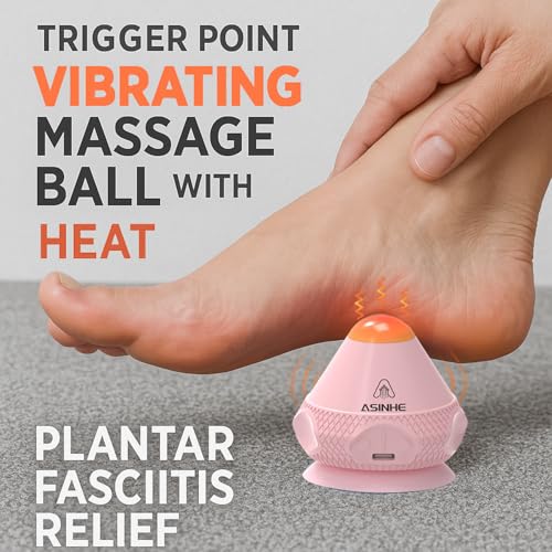 Asinhe Vibrating Massage Ball with Heat & Suction Cup, Self-Massage Tool for Deep Tissue Muscle Relief, Hands-Free Physio ...