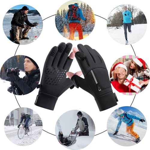 weiatas Winter Fingerless Gloves for Men Women Touch Screen, Cold Weather Thermal Sport Gloves for Fishing Running Cycling...