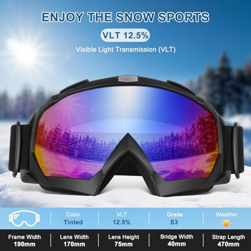 OXG Ski Snowboard Goggles for Men Women, UV Protection Ski Snow Goggles for Adult Youth Winter Snow Sports