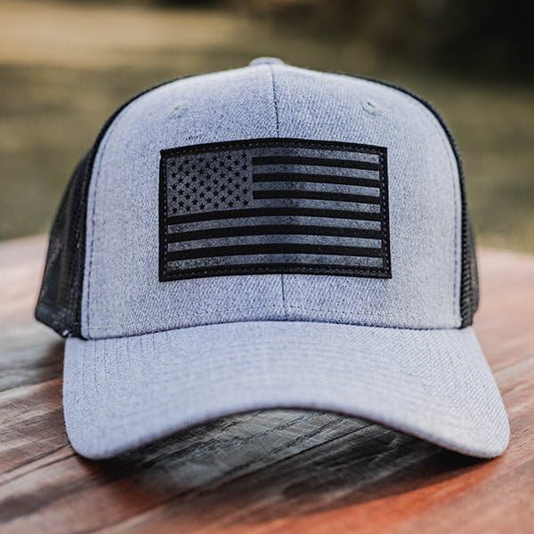 Tactical Pro Supply Leather Flag Patch Snapbacks Hat for Men and Women