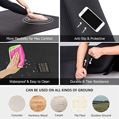 GXMMAT Large Yoga Mat 6'x4'/6'x6'/7'x5'(7mm/9mm), Extra Thick Workout Mats for Home Gym Flooring,Ultra Comfortable Non-Sli...