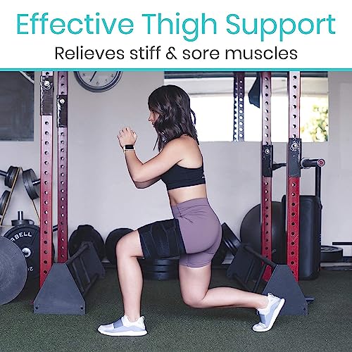 Vive Thigh Brace - Hamstring Quad Wrap - Adjustable Compression Sleeve Support for Pulled Groin Muscle, Sprains, Quadrice...