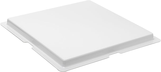 Sweet Vision Square Clear Plastic Cake Box - Black Lid and White Base, Black Ribbon - 8 1/2" x 8 1/2" x 6 3/4" - 10 count box