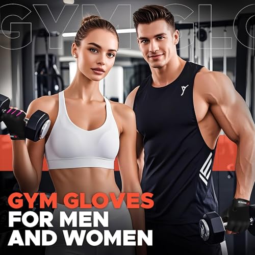 BEACE Weight Lifting Gym Gloves with Anti-Slip Leather Palm for Workout Exercise Training Fitness and Bodybuilding for Men...