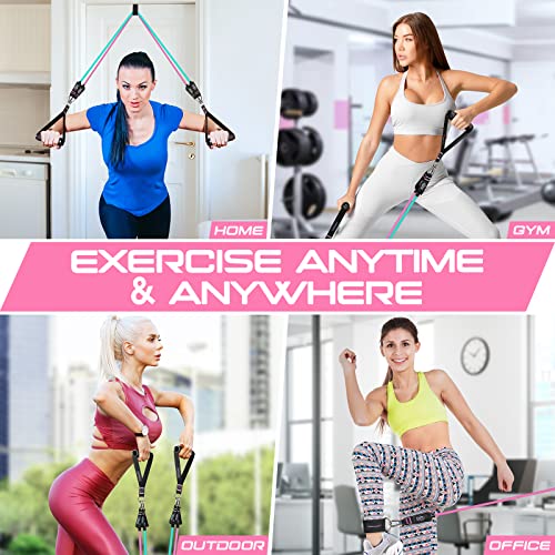 RENRANRING Resistance Bands for Working Out, 150LBS Exercise Bands, Workout Bands, Resistance Bands Set with Handles for M...