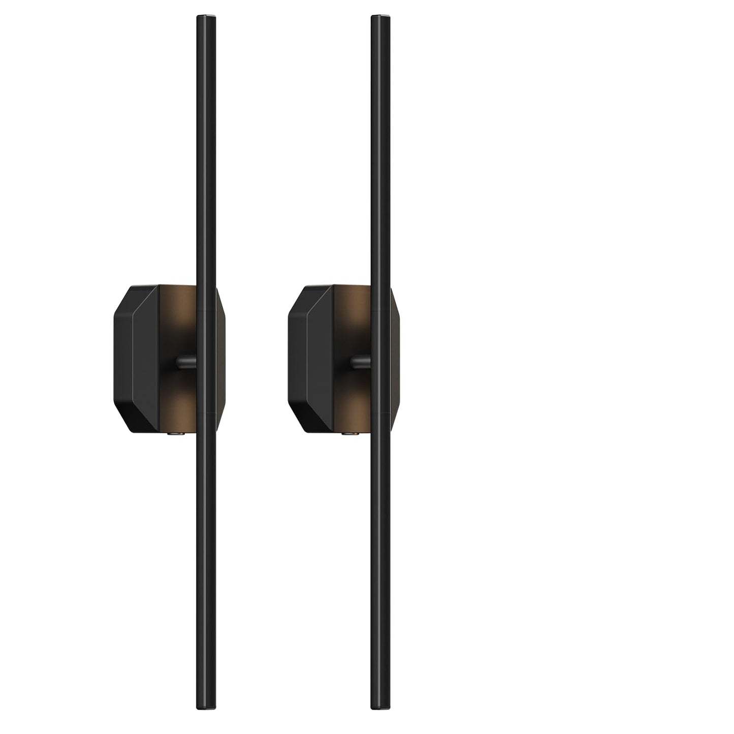 hunhun Battery Operated Wall Sconce Set of 2, USB Rechargeable, Dimmable 3000K-6000K, 28 inch, Black, Model BD730