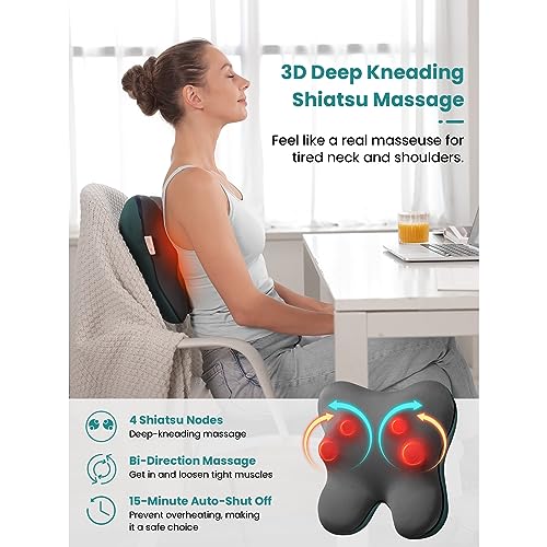 BOB AND BRAD Back Massager with Heat FSA Eligible/HSA Eligible, EZBack Corded Back Massager for Pain Relief Deep Tissue, S...