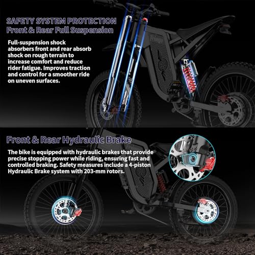 Freego X2 Electric Motorcycle for Adults, Electric Dirt Bike for Teens 6000W Motor 60V/30Ah Battery Long Range, 50MPH Off ...