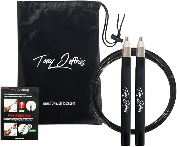 Tony Jeffries 2.0 Speed Jump Rope of 360 degree Spin Ball Bearings, Daily Exercise Skipping Rope with Silicon Grip Handle...