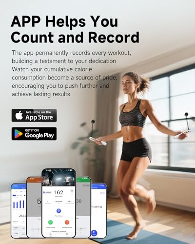 KINTHEA 2 in 1 Smart Jump Rope, APP Control & Data Record, Cordless Jumping Rope with Counter for Women, Men, All Age, Adj...