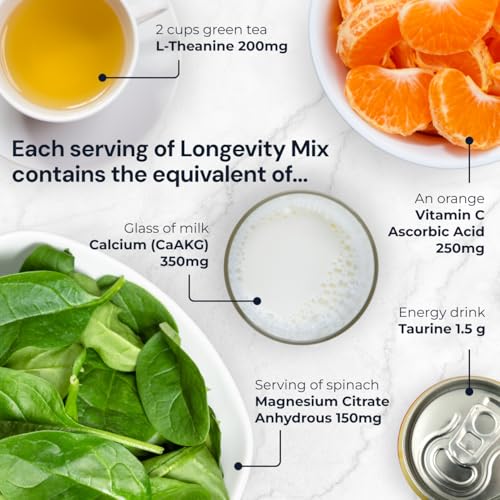 Blueprint Bryan Johnson Longevity Mix - Muscle Builder & Recovery Supplement - Promotes Focus and Balanced Mood - Magnesiu...
