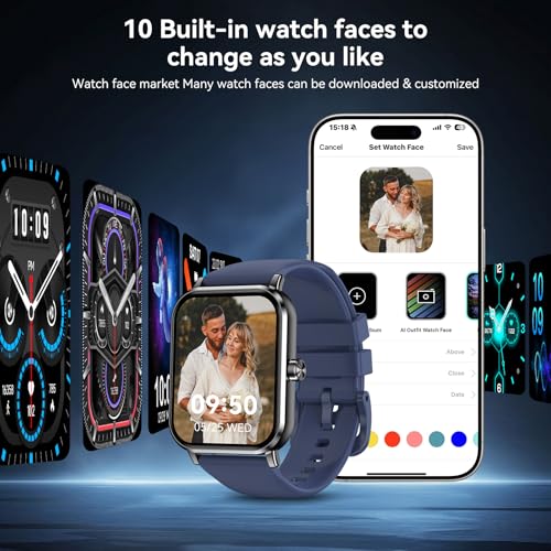 Smart Watches for Women Men, 1.83" HD Touchscreen, Bluetooth Calling, 130+ Professional Sports Modes, Heart Rate and Sleep...