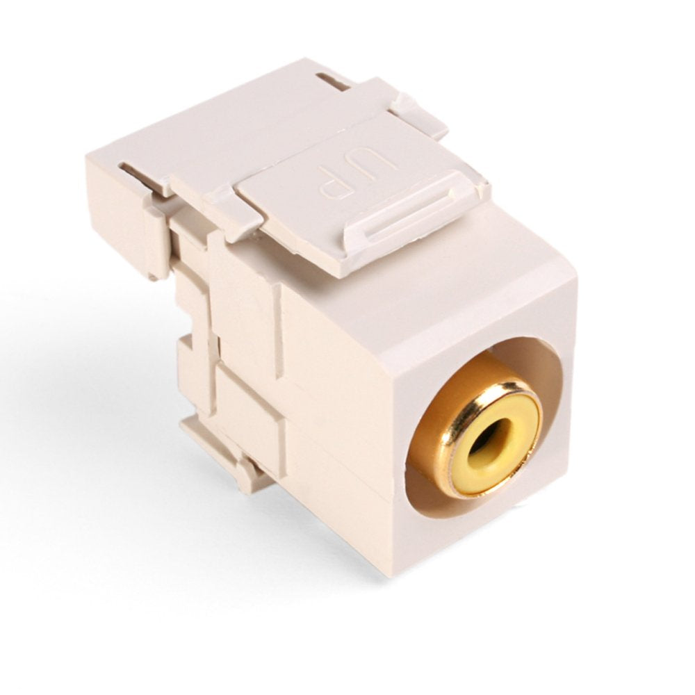 Leviton 40735-Ryt Quickport Rca 110-Type, Yellow Barrel, Light Almond