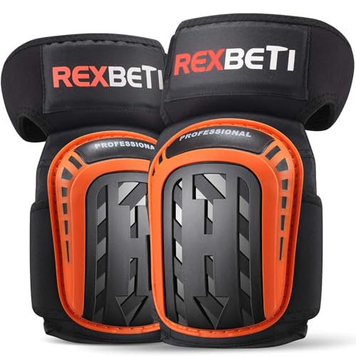 REXBETI Knee Pads for Work, Construction Knee Pads for Men, Heavy Duty Comfortable Anti-slip Foam Gel Knee Pads for Garden...