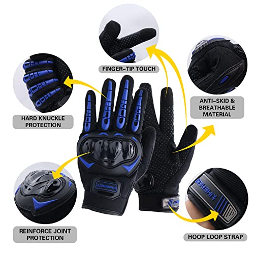 UHEREBUY Motorcycle Gloves Touch Screen Full Finger Riding Gloves Knuckle Protection for Men and Women for Dirt Riding, Ro...