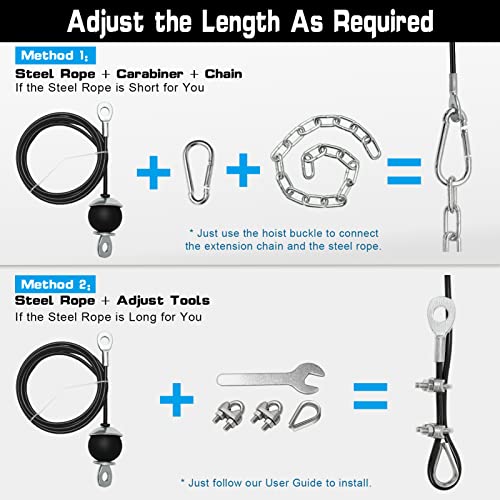 SERTT Weight Cable Pulley System Gym, Upgraded Cable Pulley Attachments for LAT Pull Down, Biceps Curl, Tricep, Arm Workou...