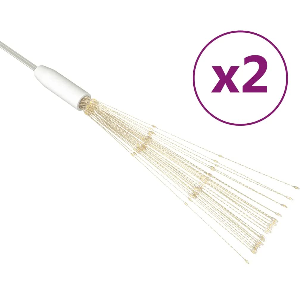 vidaXL Outdoor Christmas Firework Lights, 280 LEDs, Warm White, 7.9 inches, 2 pcs, Copper