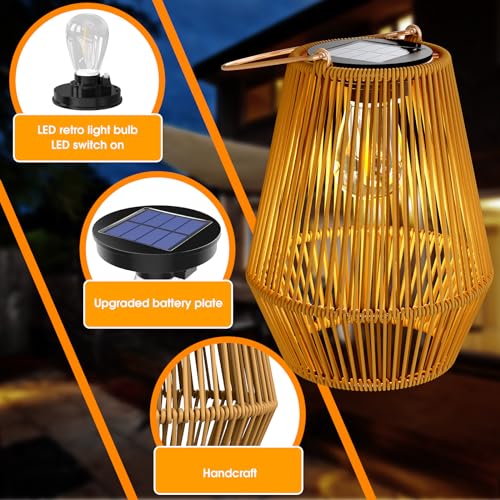 Solar Lanterns, KagoLing Solar Lanterns Outdoor Waterproof Gifts for Women Hanging Lights Outdoor Christmas Lamp Lights De...