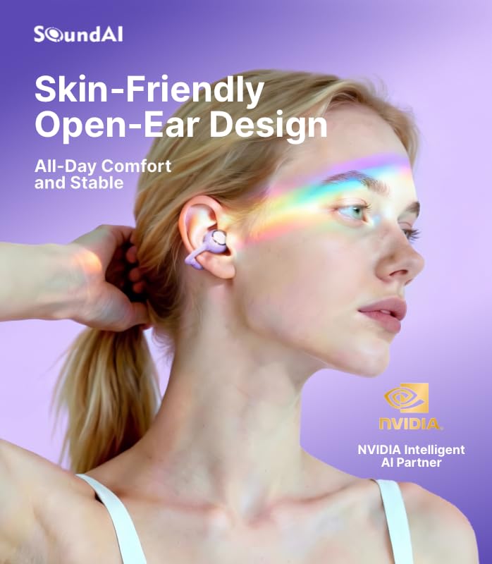 SoundAI FairyClip A2 Open-Ear Earbuds, Clip On AI Translation Headphones, Wireless Adaptive Comfort Bluetooth 5.4 Waterpro...