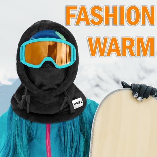 XFUEL Balaclava Ski Mask for Women Men, Winter Thermal Hood Neck Warmer, Plush Lined, Windproof