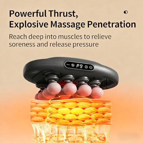 shupti 16 Head Massage Gun Deep Tissue, 9 Speed Adjustable Percussion Massager for Muscle Tension Relaxation - Quiet Porta...