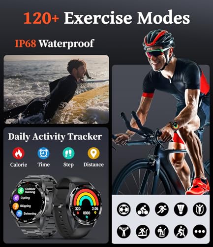 Smart Watches for Men(Answer/Dial Calls),1.43'' AMOLED Always-on Display,Fitness Tracker with Heart Rate/SpO2/Sleep Monito...