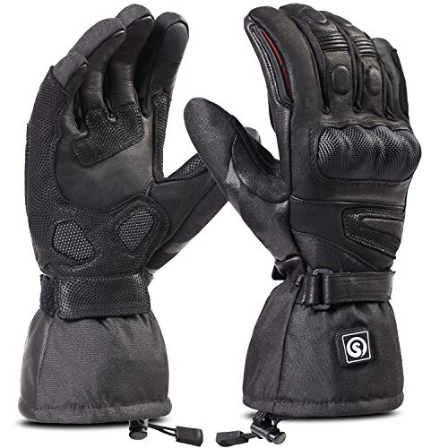 DAY WOLF Heated for Men & Women, Heating Motorcycle Gloves with 7.4V 2200MAH Rechargeable Battery Waterproof Windproof Ele...