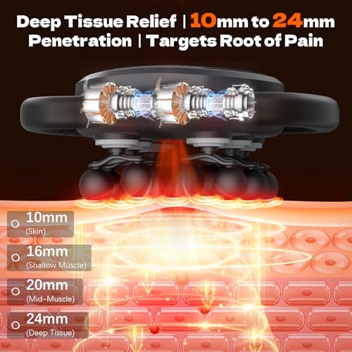 12-Head Massage Gun Deep Tissue, Electric Massager Tool with 9 Levels & 9 Modes, Cordless Back/Neck/Foot/Arm/Body/Leg/Shou...