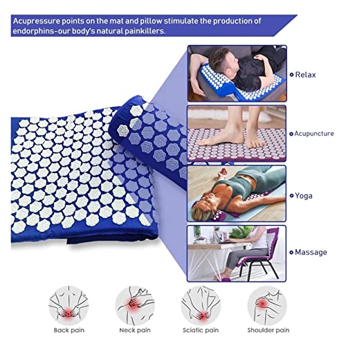 SHUOCONG Upgrade Long Nonslip Acupressure Cushion Sensi Massage Mat Kuznetsov's applicator Relieve Back Pain Foot Massager...