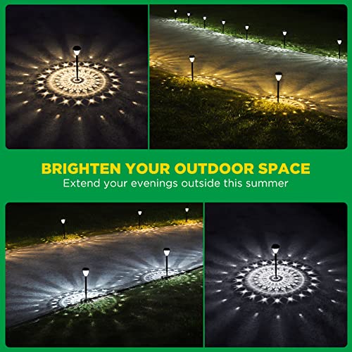 URAGO Super Bright Solar Lights Outdoor Waterproof-10 Pack, Dusk to Dawn Up to 12 Hrs Solar Powered Outdoor Pathway Garden...