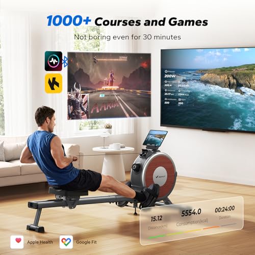 MERACH Rowing Machines for Home, Magnetic Rowing Machine with 16 Levels, Rower Machine of Quiet Resistance, Dual Slide Rai...