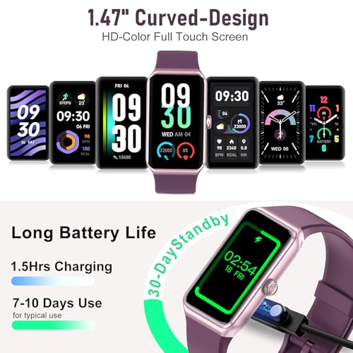 Fitness Tracker with 24/7 Heart Rate,Blood Pressure Sleep Tracking,104 Sports Modes Calories Smart Watch,IP68 Waterproof S...
