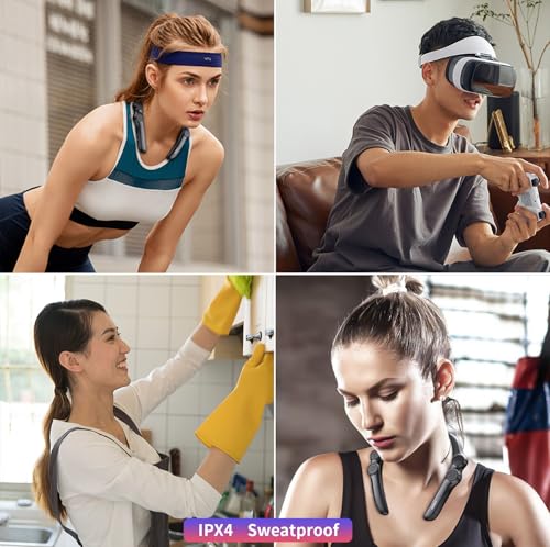 Dawsho Neckband Bluetooth Speaker, Wireless Wearable Speaker w/Built-in Mic,78g Lightweight, High Fidelity 3D Stereo Soun...
