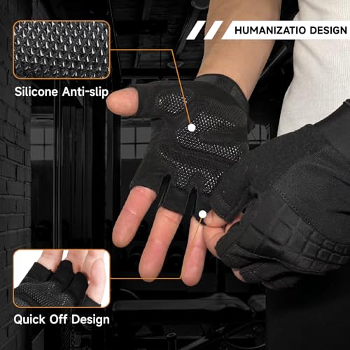 VWX Anti-Slip Gel Palm Workout Gloves for Men and Women - with Sweat-Wicking Fabric for Gym,Weight Lifting, Cycling, Weigh...