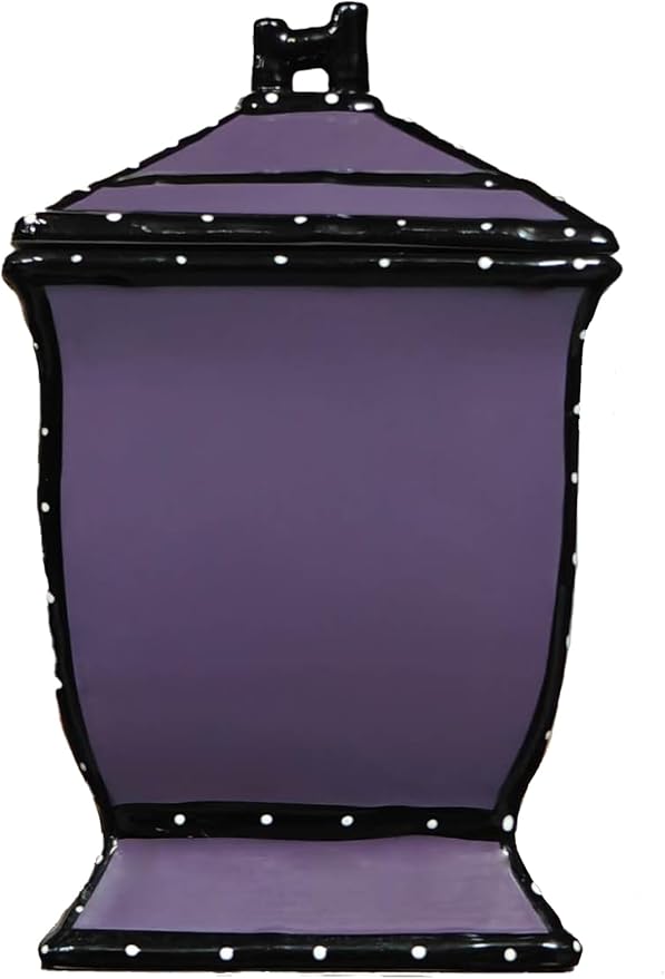 ACK Tuscany Hand Painted Ruffle Purple Cookie Jar, Ceramic Cookie Jar with Lid and and Rubber Seal, Food Storage Jar, Kitchen Décor, Snack Storage Container for Cookie, Candy
