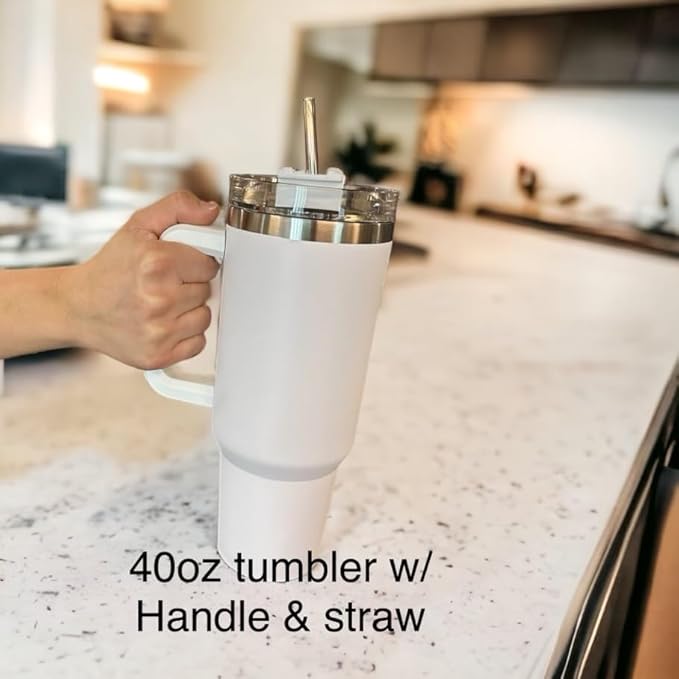 Stainless Steel 40oz Tumbler - Keeps Drinks Hot/Cold, Engraved, Spill Proof, Dental Hygienist Gift - White, Insulated, Reusable, Dishwasher Safe
