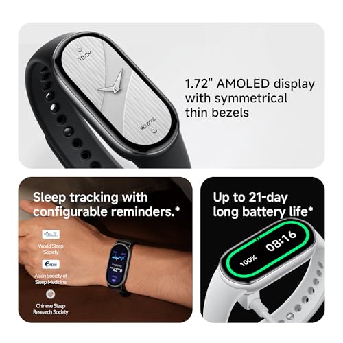 XIAOMI Mi Smart Watch Band 10, 5ATM Waterproof Fitness Step Tracker Sports Digital Smart Watch Health Band for Men Women, ...