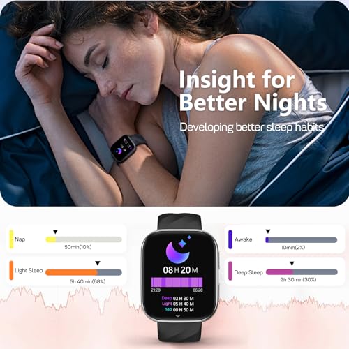 MorePro Health Fitness Tracker with 24/7 Heart Rate/Blood Pressure Monitor, Blood Oxy-gen/Sleep Tracking, 120+ Sports Acti...