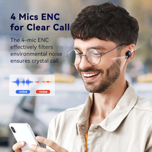 EarFun Free 2S Wireless Earbuds, [Upgraded Version] Bluetooth Earbuds with Deep Bass, 4 Mics for Clear Call, Customizable ...