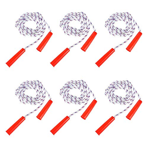The Dreidel Company Durable Jump Ropes for Kids, Nylon with Plastic Handles, Indoor & Outdoor Skipping Activity, Party Fav...