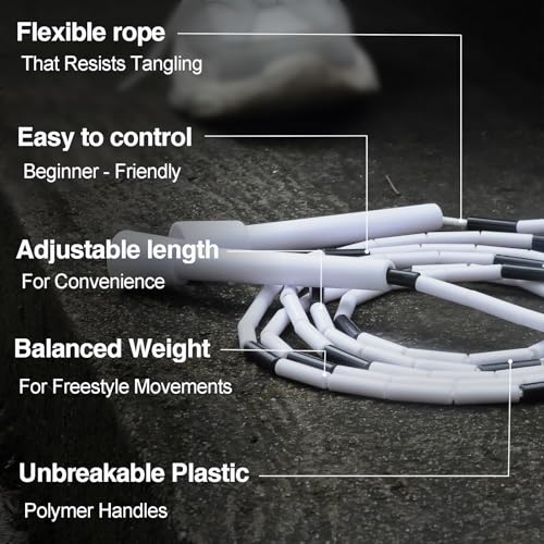 Letskiip Classic Beaded Jump Rope for Beginners & Adults - Tangle-Free Segmented PP Skipping Rope for Rhythm & Fitness - A...
