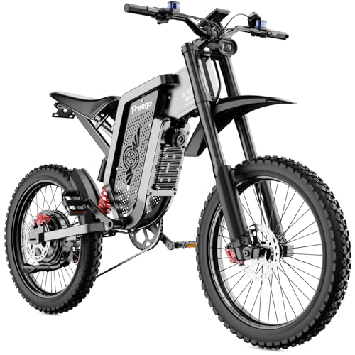 Freego X2 Electric Motorcycle for Adults, Electric Dirt Bike for Teens 6000W Motor 60V/30Ah Battery Long Range, 50MPH Off ...