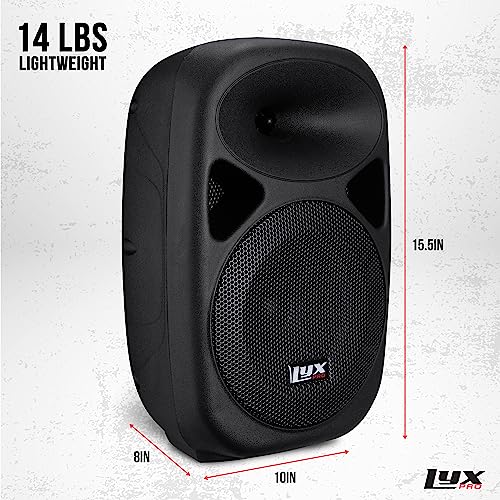 LyxPro SPA-8 Compact 8" Portable PA System 100-Watt RMS Power Active Speaker System Equalizer Bluetooth SD Slot USB MP3 XL...