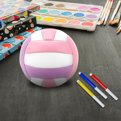 Size 2 Mini Volleyball 5.3 inch Small Beach Volleyball Soft Outdoor Indoor Volleyball Autograph Ball with Air Pump for Beg...